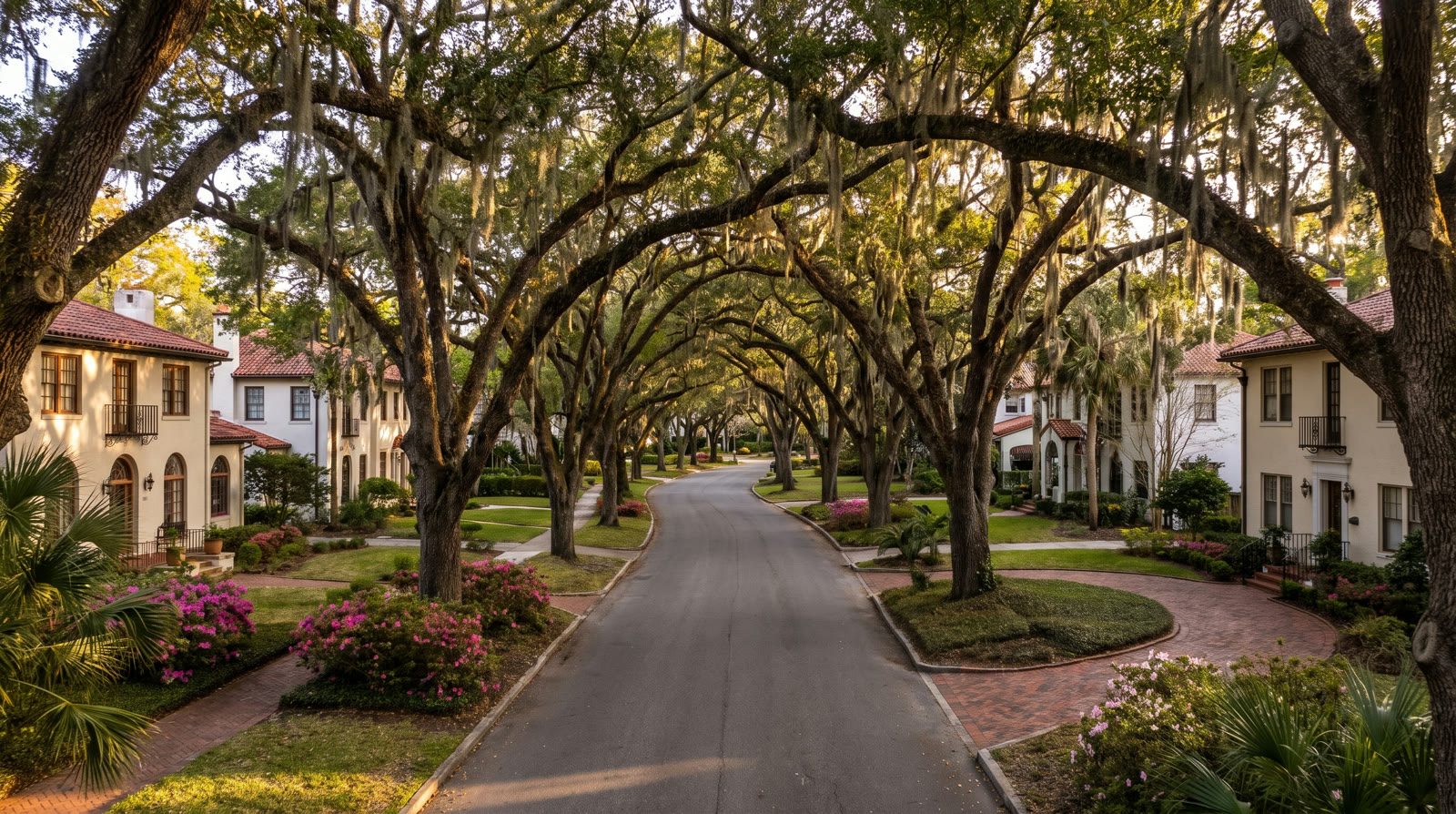 San Marco canopy street of arching live oaks