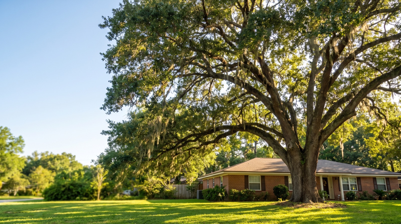 Large live oak on a Jacksonville residential property